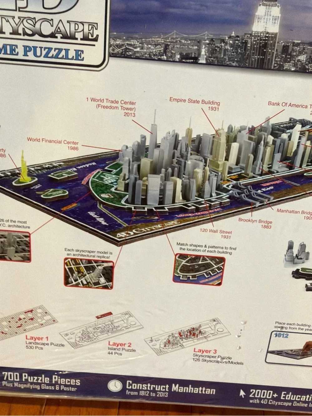NYC 700-Piece 3D Jigsaw Puzzle - Gray Skyline